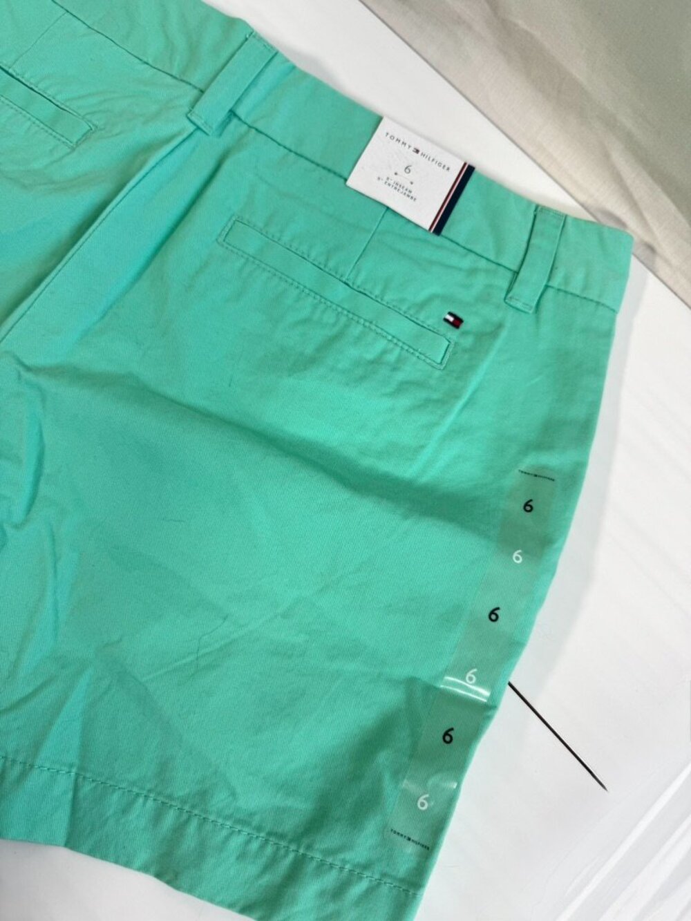 Tommy Hilfiger Mint Green Flat-Front Shorts